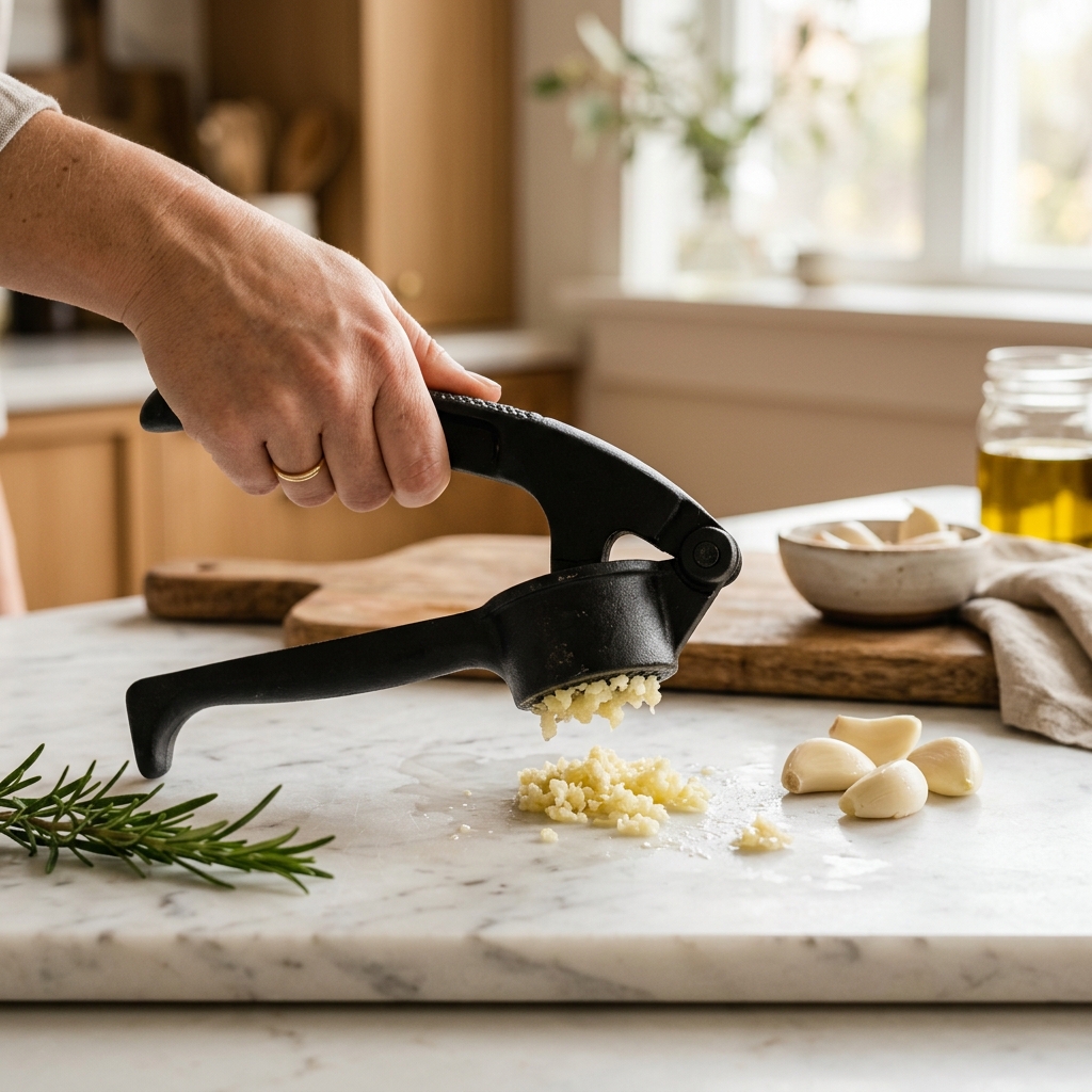 Generated Lifestyle of Cast Iron Garlic Press