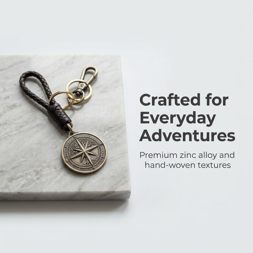 Amazon A+ Content banner for talisman keychain featuring brand story highlights