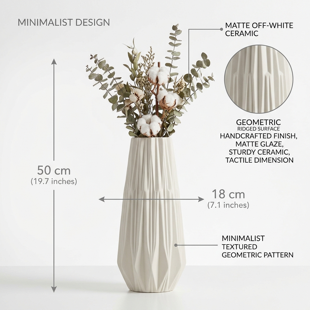 Generated Infographic of Minimalist Ceramic Vase