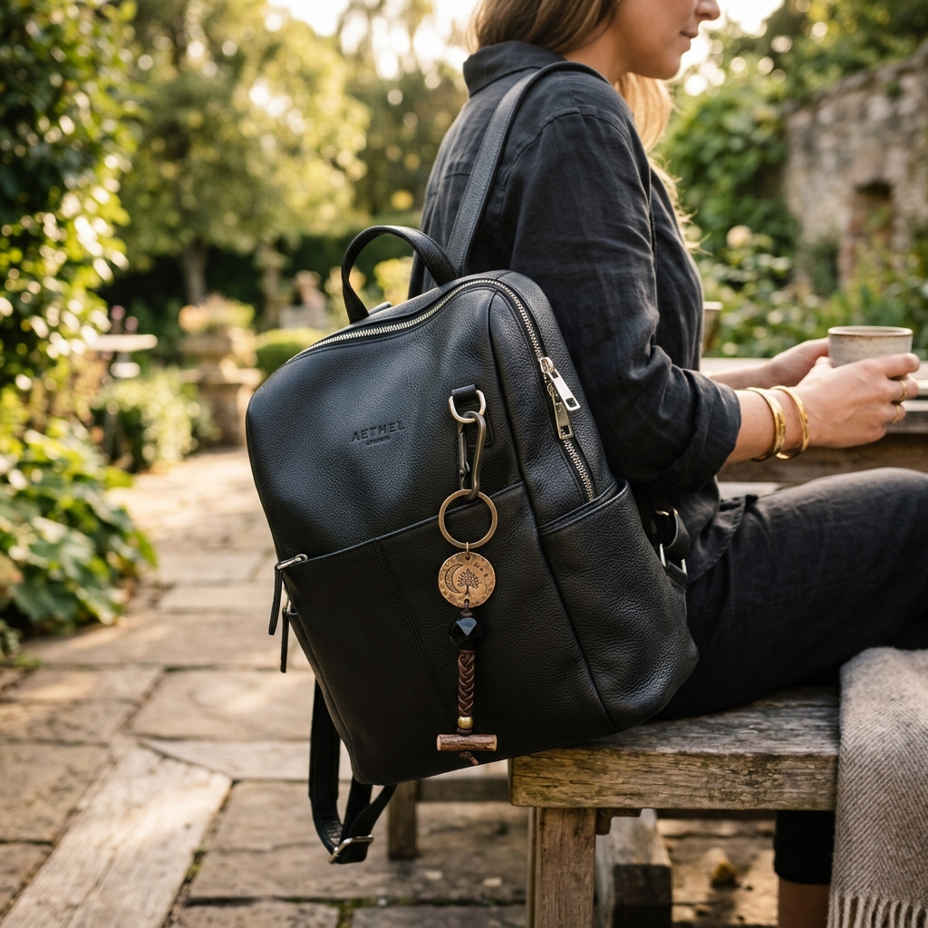Keychain lifestyle image showing key set attached to pants ring context